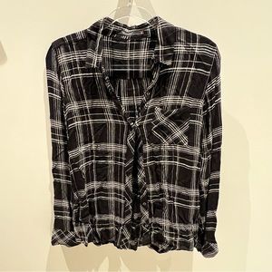 Abbot Main Black & White Plaid Button Down Shirt